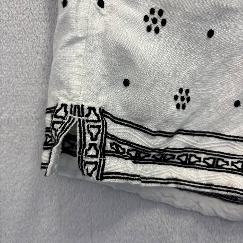 LOFT Linen Blend Belted Shorts Womens Small S White Floral Embroidered Elastic - Picture 4 of 11